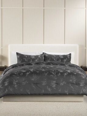 Simply Vera Vera Wang Midnight Botanical Print Duvet Cover Set with Shams